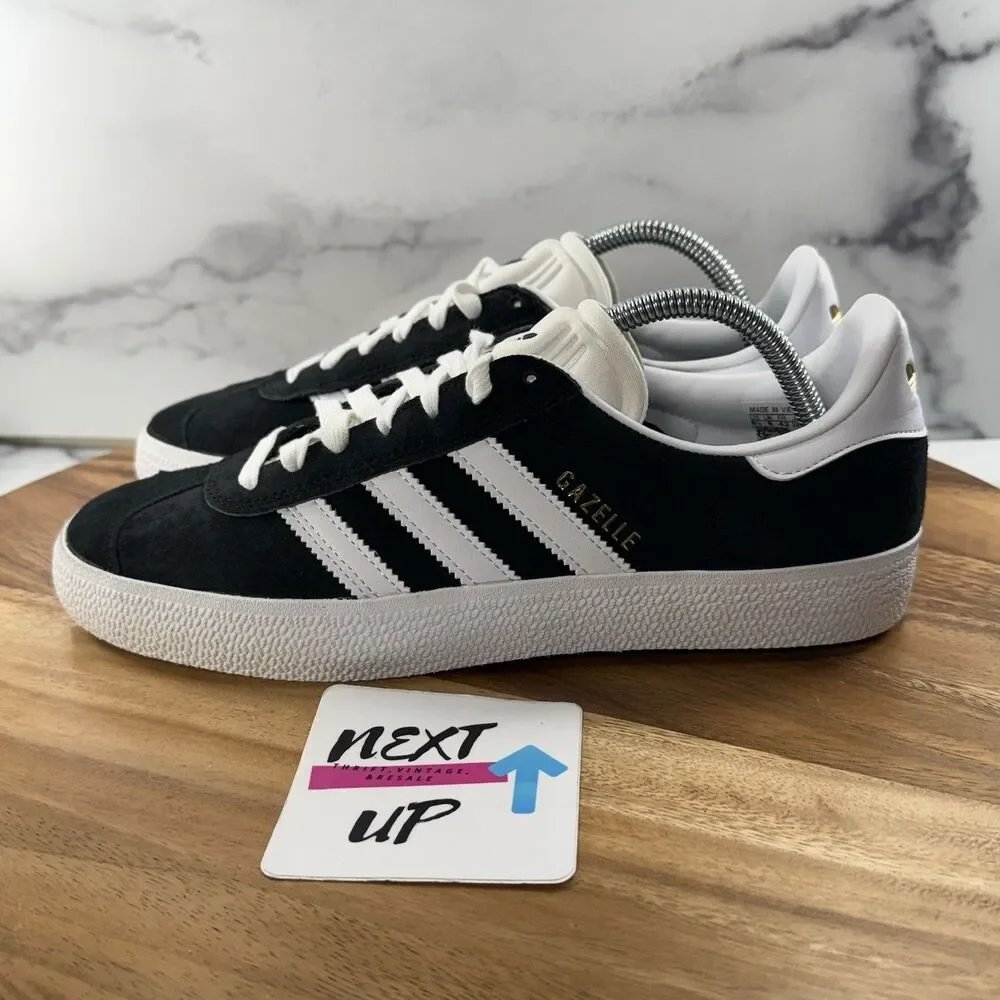 Mens size 8.5-adidas Gazelle ADV Black White Gold Sneakers FX6563 Sneakers